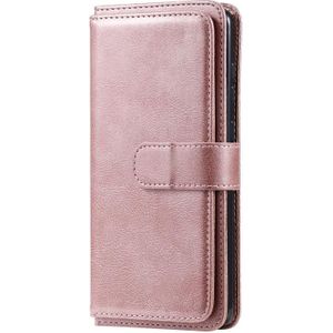 Voor Samsung Galaxy A81 / Note 10 Lite Multifunctionele Magnetische koperen gesp Horizontale flip effen lederen kast met 10 kaartslots &amp; portemonnee &amp; houder &amp; fotolijst (roségoud)