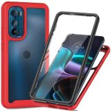 Voor Motorola Moto Edge 30 Starry Sky Full Body Hybrid Shockproof Phone Case (Rood)