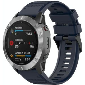 Voor Garmin Fenix 6 GPS 22mm Horizontale Textuur Siliconen Horlogeband met Removal Tool (Marineblauw)