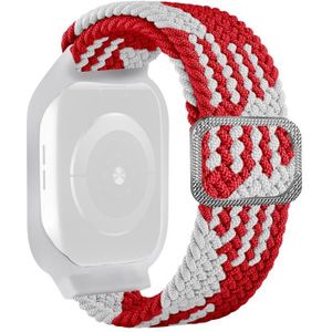 TPU Frame Gesp Braid Geïntegreerde Vervanging Horlogeband voor Apple Watch Series 6 &amp; SE &amp; 5 &amp; 4 44MM / 3 &amp; 2 &amp; 1 42mm (rood en wit)