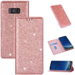 Voor Samsung Galaxy S8+ Ultrathin Glitter Magnetic Horizontal Flip Leather Case met Holder &amp; Card Slots (Rose Gold)