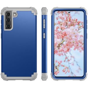 Voor Samsung Galaxy S21 5G PC + Siliconen Driedelige Anti-drop Mobiele Telefoon Beschermende Achterklep (Blauw)