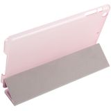 Zijde textuur horizontale Flip lederen draagtas met drie-vouwen houder voor iPad mini 4(Pink)