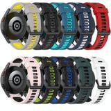 Voor Garmin Move Style 20mm Gestreepte Mixed-Color Silicone Strap (Black + Blue)