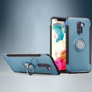 Anti-fall auto magnetische geval met 360 graden roterende armor ring voor Xiaomi Pocophone F1 (navy blauw)