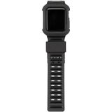 TPU + Silicone Integrated Watch Strap For Apple Watch Series 7 45mm / 6&amp;SE&amp;5&amp;4 44mm / 3&amp;2&amp;1 42mm(Black)