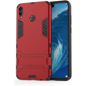 Schokbestendige PC + TPU Case voor Huawei Honor 8X Max  met houder (rood)