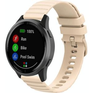 Voor Samsung Galaxy Watch Active2 40mm/44mm 20mm Golvende gestippelde effen kleur siliconen horlogeband (Starlight Color)
