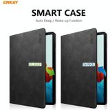 ENKAY ENK-8026 Cow Texture PU Leather + TPU Smart Case met pensleuf voor Samsung Galaxy Tab S7 11.0 T870 / T875 (zwart)