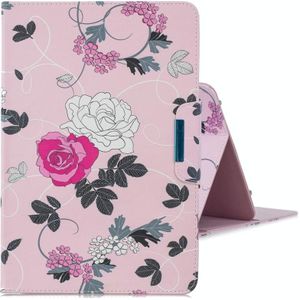 Voor 7 inch Tablet PC Universal Colored Drawing Horizontale Flip PU Lederen Case met Holder &amp; Card Slot(Rose)