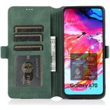 Voor Samsung Galaxy A70 Retro Magnetic Closing Clasp Horizontale Flip Lederen case met Holder &amp; Card Slots &amp; Photo Frame &amp; Wallet (Donkergroen)