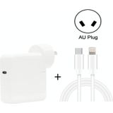 2 in 1 PD3.0 30W USB-C / Type-C Travel Charger met afneembare voet + PD3.0 3A USB-C / Type-C naar 8 Pin Fast Charge Data Cable Set  Kabellengte: 1m  AU Plug