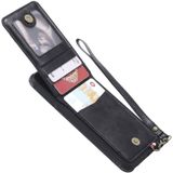 Voor Galaxy S8 Vertical Flip Shockproof Leather Protective Case met Long Rope  Support Card Slots &amp; Bracket &amp; Photo Holder &amp; Wallet Function(Black)