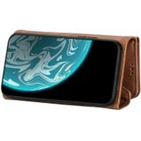 Voor Samsung Galaxy S7 Skin Feel Zipper Horizontale Flip Lederen case met Holder &amp; Card Slots &amp; Photo Frame &amp; Lanyard &amp; Long Rope(Bruin)