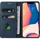 Wristband Magnetic Leather Phone Case For iPhone 13 mini(Dark Blue)