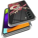 Voor Samsung Galaxy S22 5G Kerstpatroon Clear TPU Phone Cover Case (Grappige Elanden)