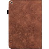 For Samsung Galaxy Tab A 10.1 2019 T510 Lace Flower Embossing Pattern Horizontal Flip Leather Case with Holder &amp; Card Slots &amp; Wallet &amp; Photo Frame(Brown)