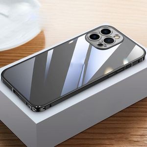 Metalen frame HD transparante telefoonhoes voor iPhone 14 Pro Max