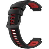 Voor Garmin Forerunner 630 Tweekleurige siliconen horlogeband (zwart + rood)