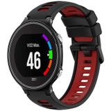 Voor Garmin Forerunner 630 Tweekleurige siliconen horlogeband (zwart + rood)