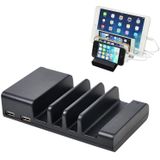 YM-UD04 4-poorts 5A USB Dock Docking Station voor opladen  iPhone / iWatch / iPad  Android smartphone  Tablets  etc. (zwart)