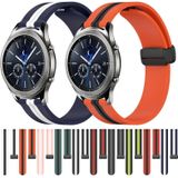 Voor Samsung Gear S3 Classic 22 mm opvouwbare magnetische sluiting siliconen horlogeband (olijfgroen + zwart)