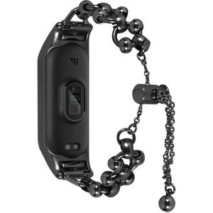 Voor Xiaomi Mi Band 3/4 kraal stalen ketting metalen horlogeband