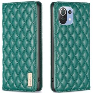 Voor Xiaomi Mi 11 Lite Diamond Lattice magnetische lederen flip-telefoonhoes