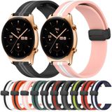 Voor Honor Watch GS 3 22 mm opvouwbare magnetische sluiting siliconen horlogeband (roze + wit)
