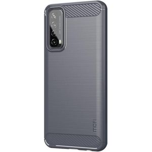 Voor Huawei P Smart 2021 / Y7A MOFI Gentless Series Geborsteld Textuur Koolstofvezel Zachte TPU-zaak