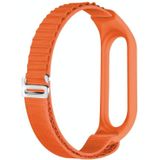 Voor Xiaomi Mi Band 3/4/5/6/7 Nylon Loop Horlogeband (Oranje)