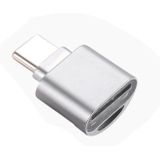 USB-C / Type-C op Micro SD kaart (TF kaart) zink legering zilver Reader Adapter  Voor Samsung Galaxy S8 &amp; S8 PLUS / LG G6 / Huawei P10 &amp; P10 Plus / Xiaomi Mi6 &amp; Max 2 nl andere Smartphones