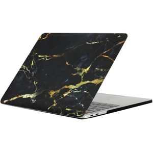 MacBook Pro 13.3 inch A1706 &amp; A1708 Marmer patroon met zwart goud structuur beschermende Cover