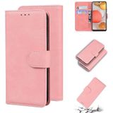Voor Samsung Galaxy A42 5G Skin Feel Pure Color Flip Leather Telefoon Case (Pink)