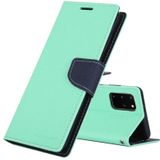 GOOSPERY FANCY DIARY For Galaxy S20+ Horizontal Flip PU Leather Case  with Holder &amp; Card Slots &amp; Wallet(Mint Green)