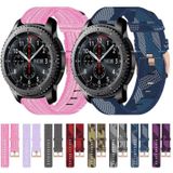 Voor Samsung Gear S3 Frontier 22 mm nylon geweven horlogeband