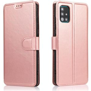 Voor Samsung Galaxy A51 Kalf texture Magnetic Buckle Horizontale Flip Lederen case met Holder &amp; Card Slots &amp; Wallet &amp; Photo Frame (Rose Gold)