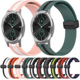 Voor Garminmove Luxe 20 mm opvouwbare magnetische sluiting siliconen horlogeband (roze + wit)