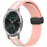 Voor Garminmove Luxe 20 mm opvouwbare magnetische sluiting siliconen horlogeband (roze + wit)