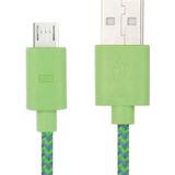Geweven Nylon stijl micro 5 pin USB data transfer / laad kabel voor samsung galaxy s iv / i9500 / s iii / i9300 / note ii / n7100 / nokia / htc / blackberry / sony  lengte: 3 meter (groen)