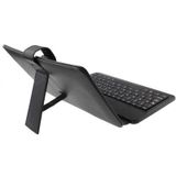 Universeel 9.7 inch Tablet PC PU leren Hoesje met kunststof USB toetsenbord (zwart)