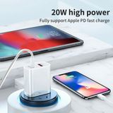 Dual Fast Charging 20W PD3.0 + QC 3.0 Interface Travel Charger voor iPhone  Huawei  Samsung  Xiaomi US Plug