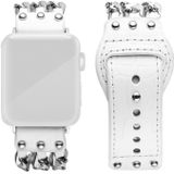 Echt lederen mannelijke stijl horlogeband voor Apple Watch Series 7 45mm / 6 &amp; SE &amp; 5 &amp; 4 44mm / 3 &amp; 2 &amp; 1 42mm