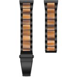 Voor Samsung Smart Watch 20mm Three-Beads Steel + Hars Vervanging Strap Horlogeband (zwart goud)