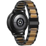 Voor Samsung Smart Watch 20mm Three-Beads Steel + Hars Vervanging Strap Horlogeband (zwart goud)