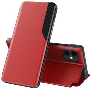 Voor OPPO Find X3 / Find X3 Pro Side Display Magnetische Schokbestendige Horizontale Flip Lederen Case met Houder (Rood)