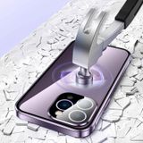 Voor iPhone 14 Plus magnetische dubbele gesp HD telefoonhoes van gehard glas