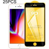 Voor iPhone 8 Plus &amp; 7 Plus 25 PCS 9D Full Glue Full Screen Tempered Glass Film