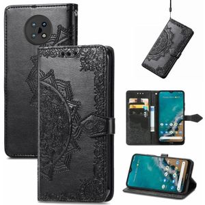 Voor Nokia G50 Mandala Embossing Pattern Horizontal Flip Lederen Case met Houder &amp; Card Slots &amp; Wallet &amp; Lanyard (Black)