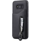 Voor Galaxy S8 plus effen kleur dubbele gesp rits schokbestendige beschermhoes (zwart)